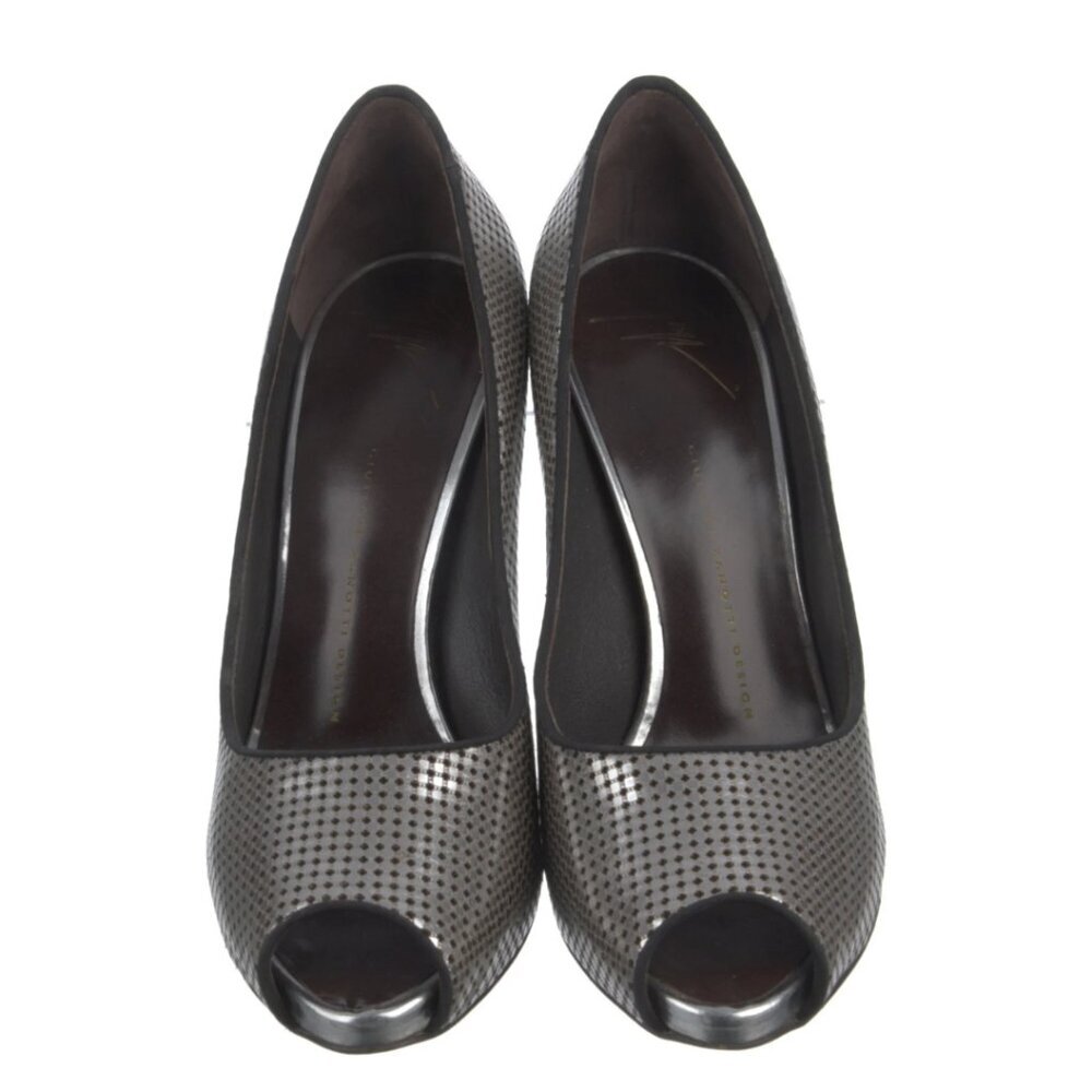 Giuseppe Zanotti Metallic Silver Leather Printed Pumps Sz 9 | US9, IT39 - Picture 4 of 7